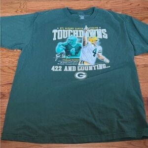 NFL Brett Favre “422 And Counting” TD Record Green Bay Packer Tee By Reebok sz L